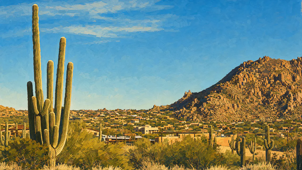 Painted view of Scottsdale, Arizona
